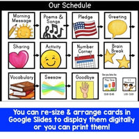 122 Visual Schedule Cards . Editable in Google Slides . Use Digitally or Print!