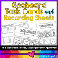 Geoboard Task Cards and Recording Sheets . Shapes . Math Centers . FUN!