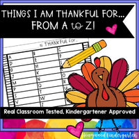 I am Thankful for ... from A to Z! Classic Thanksgiving fun! Creative Challenge!