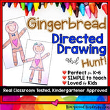Gingerbread Man Directed Drawing & Hunt! . Fun @ Christmas . Winter . December