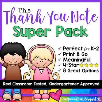 Thank You Note SUPER Pack! For volunteers , school workers , end of the year