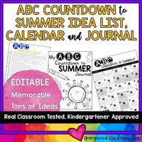 ABC Countdown to Summer HUGE Idea List, EDITABLE Calendar & EDITABLE Journal!