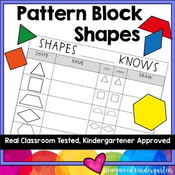 Pattern Block Shapes Math Sheet