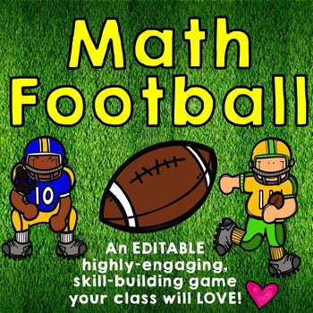 Math Football Addition Game ... editable and so fun!