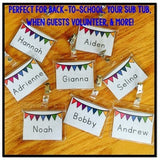 Editable Name Tags ... Perfect for back to school , sub plans , guests , & more!