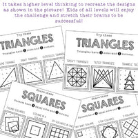 Geoboard Task Cards and Recording Sheets . Shapes . Math Centers . FUN!