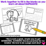Elephants . 5 days of awesome research mixed w/ literacy skills, videos, & FUN!