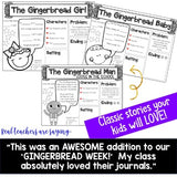 Gingerbread Man Journals! Explore Story Elements of Favorite Gingerbread Books