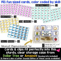 Math : Fun-Sized Clip & Flip Cards . Add . Subtract . Tally Marks . Ten Frames