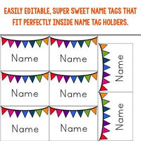 Editable Name Tags ... Perfect for back to school , sub plans , guests , & more!
