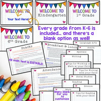 Meet the Teacher . Back to School . Completely EDITABLE Open House Packet