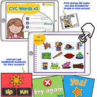 Digital CVC WORD Activities for Google Seesaw Distance Hybrid or In Person!