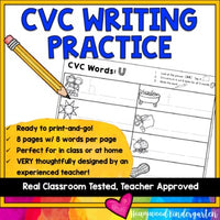 CVC Word Writing Practice : Perfect for in class or at home!