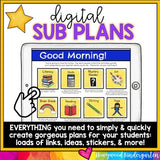 Digital Sub Plans Template : 100% EDITABLE Google Slides: share by email, Seesaw