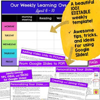 Distance Learning Daily & Weekly Lesson Plan Templates & Stickers! Google Slides