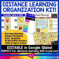 Distance Learning Organization Kit - EDITABLE Lesson & Meeting Templates