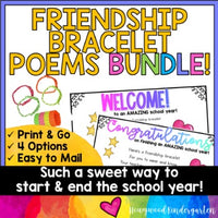 Friendship Bracelet Poem Bundle : for beginning & end of year, distance or class