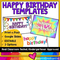 Happy Birthday Templates in Google Slides Perfect for Distance Learning
