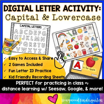 Digital Letter Identification Activities for Google Seesaw Distance or In Person