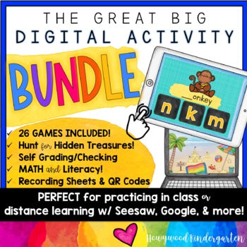 Math & Literacy Digital Activities BUNDLE! For in class or online! SO FUN!