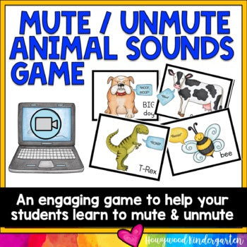 Mute / Unmute Animal Sounds Game for Virtual Meetings on Zoom or Google