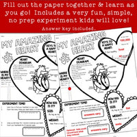 Valentines Day : My Amazing Heart Science Research, Health & Literacy All-in-One