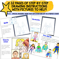 How to Draw a Superhero Directed Drawing Art & Writing Project - Great Mother’s Day or Father’s Day Gift