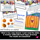 Pumpkin Directed Drawing Easy Art Project for Halloween, Fall, or October