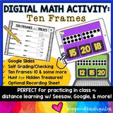 Digital Math Activity TEN FRAMES for Google Seesaw Distance Hybrid or In Person!
