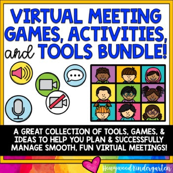 VIRTUAL MEETING Games, Activities, & Tools BUNDLE! Perfect for ZOOM, Google Meet