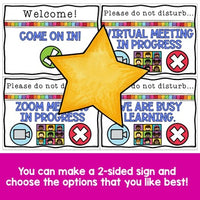 Virtual Meeting Door Sign : Do Not Disturb and Welcome!