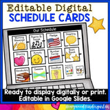 122 Visual Schedule Cards . Editable in Google Slides . Use Digitally or Print!