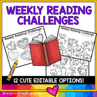 WEEKLY Reading Log Homework. Simple, EDITABLE & Great for Distance Learning