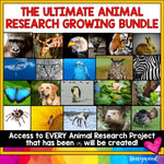 Animal Research Project Bundle for Kindergarten-1st Grade: Spiders, Penguins, Sharks, Lions, Dogs, & more