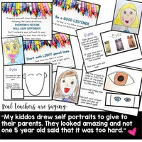Self Portrait Kindergarten - 6th Grade Directed Drawing Project