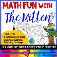 The Mitten : Math Fun! 3 Great Winter / Mitten Themed Games!