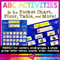 Alphabet Activities for Pocket Chart, Table, Floor! Letter ID, Sounds, Matching