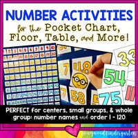Number Activities for the pocket chart, floor, or table! Number order/name 1-120