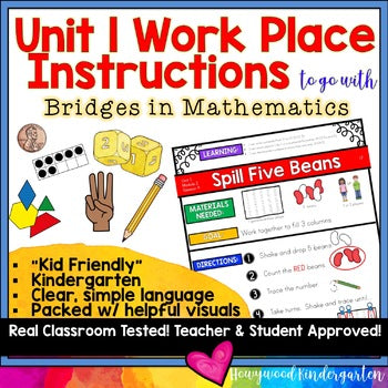 Workplaces Instructions to go w/  Unit 1 for Kindergarten