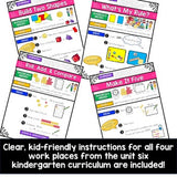 Work Place Instructions to go w/ Unit 6 for Kindergarten