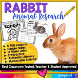 RABBITS . 5 days of FUN animal research w/ video links, literacy, science